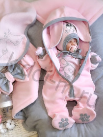 Комплект на выписку для новорожденного Picolita Лапушка-Зайка розовый-серый