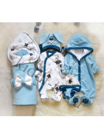 Комплект на выписку для новорожденного Picolita Лапушка-Зайка голубой