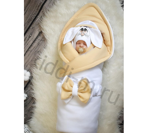 Комплект на выписку для новорожденного Picolita Лапушка-Зайка белый-песочный