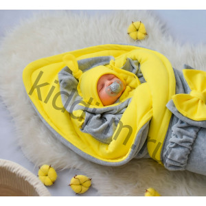 Комплект на выписку Picolita Лапушка-Мишка серый-желтый