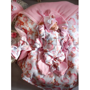 Комплект на выписку Picolita Лапушка-Мишка розовый