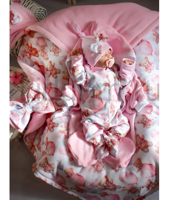 Комплект на выписку Picolita Лапушка-Мишка розовый