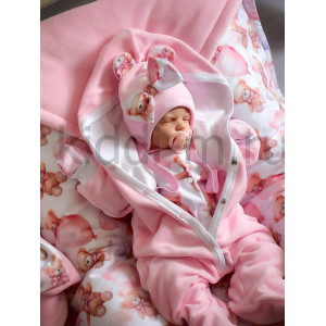 Комплект на выписку Picolita Лапушка-Мишка розовый