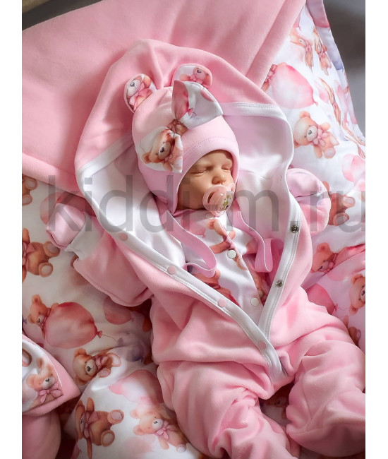 Комплект на выписку Picolita Лапушка-Мишка розовый