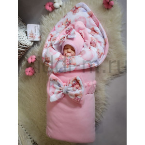 Комплект на выписку Picolita Лапушка-Мишка розовый