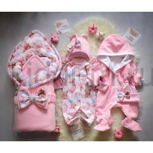 Комплект на выписку Picolita Лапушка-Мишка розовый