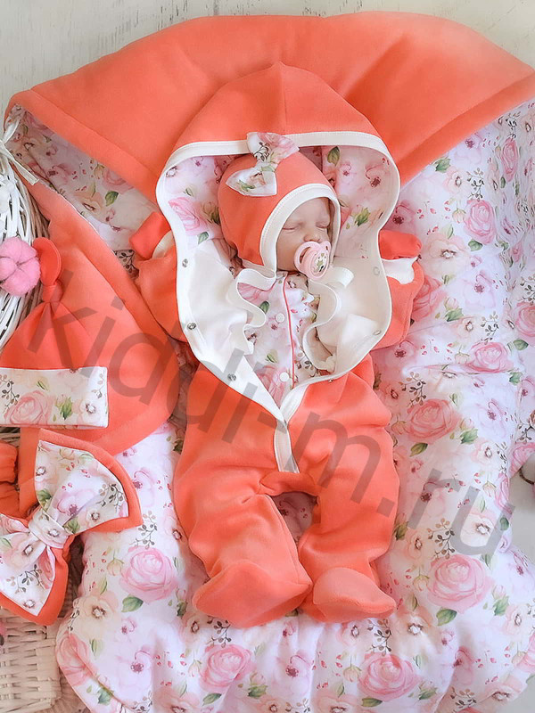 Демисезонный комплект Picolita Лапушка-Цветочный роза лосось