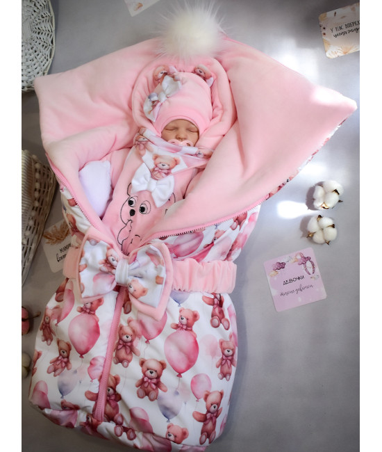 Комплект на выписку Picolita Любимка-Мишка розовый