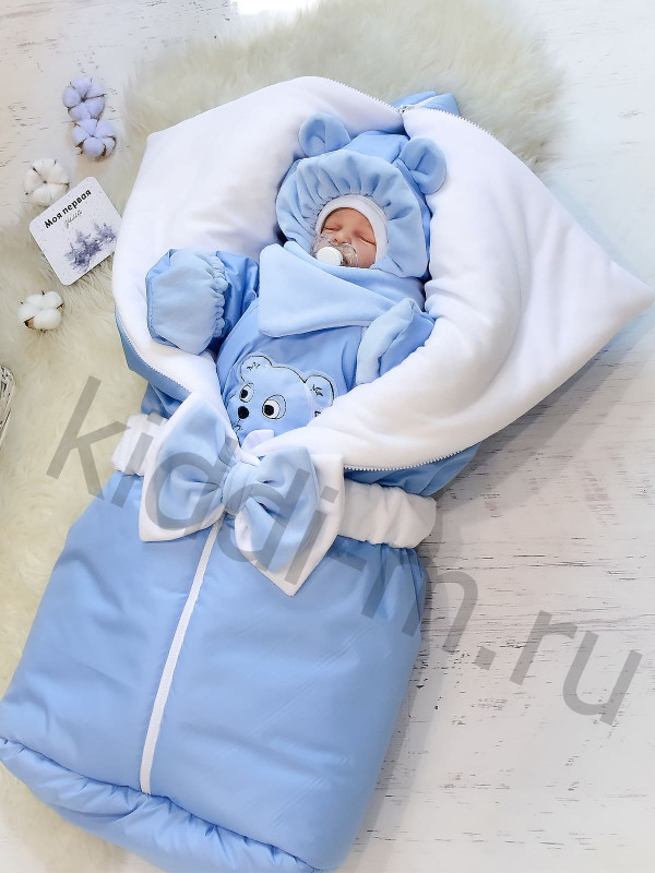 Зимний комплект Picolita Любимка-Мишка голубой-белый