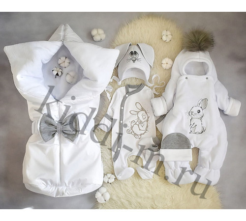 Комплект на выписку Picolita Любимка белый-серый