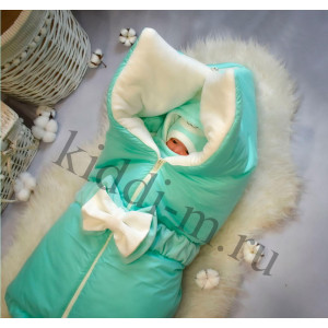 Зимний комплект на выписку Picolita Любимка Мишка мята-молочный