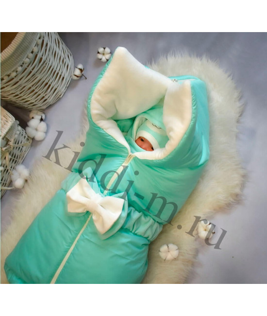 Зимний комплект на выписку Picolita Любимка Мишка мята-молочный