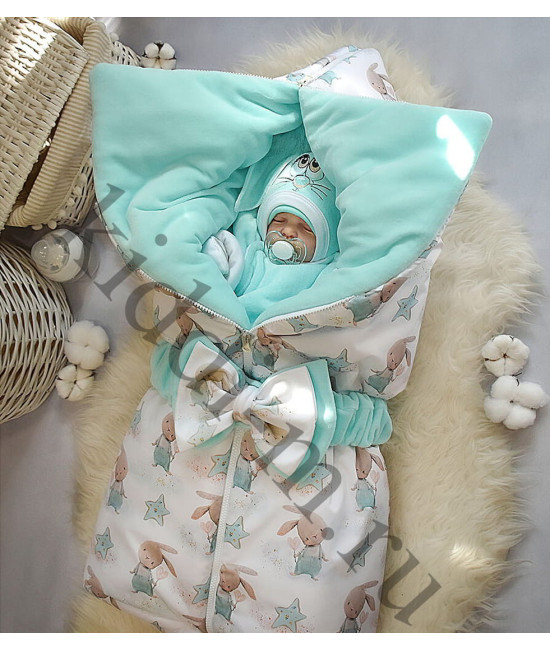 Зимний комплект на выписку Picolita Любимка Зайка ментол