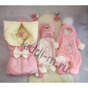 Комплект на выписку Picolita Любимка розовый-молочный