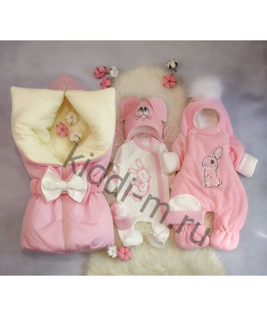 Комплект на выписку Picolita Любимка розовый-молочный