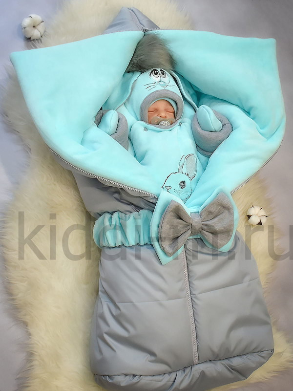 Зимний комплект Picolita Любимка-Зайка бирюза-серый