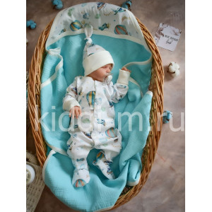 Летний комплект на выписку Picolita Муслин бирюзовый