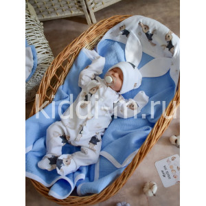 Летний комплект на выписку Picolita Муслин голубой