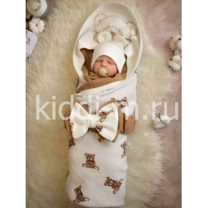 Летний комплект на выписку Picolita Муслин бежевый