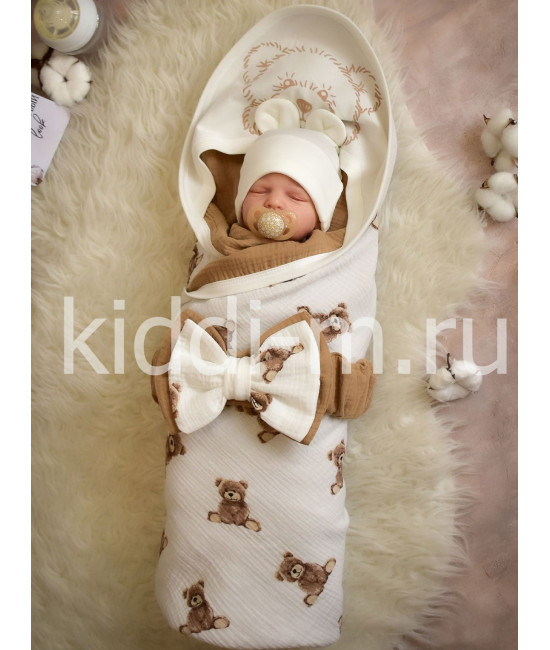 Летний комплект на выписку Picolita Муслин бежевый