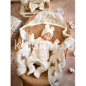 Летний комплект на выписку Picolita Муслин бежевый