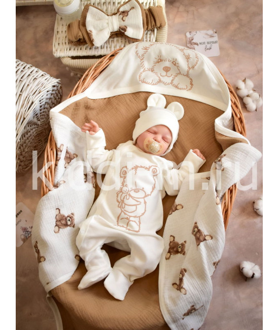 Летний комплект на выписку Picolita Муслин бежевый