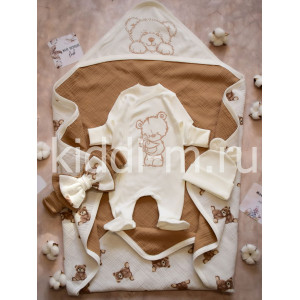 Летний комплект на выписку Picolita Муслин бежевый