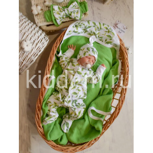 Летний комплект на выписку Picolita Муслин зеленый