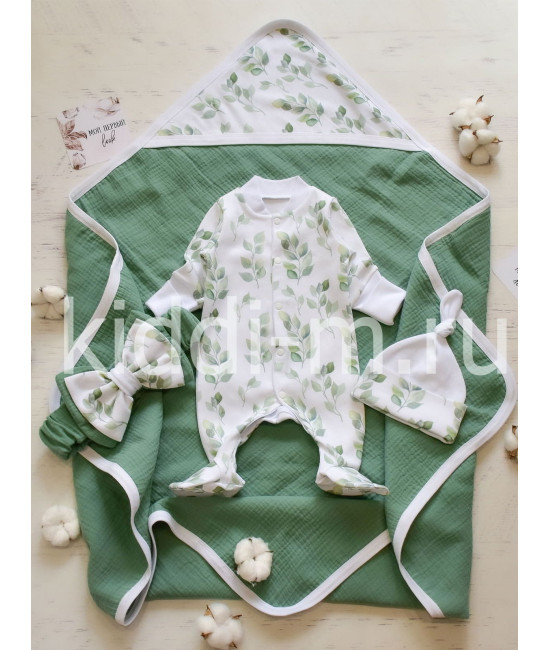 Летний комплект на выписку Picolita Муслин полынь