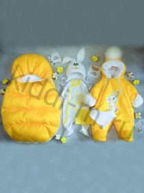 Зимний комплект на выписку Picolita Норд-Зайка желтый
