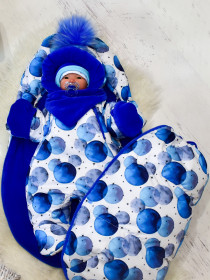 Зимний комплект на выписку Picolita Puffy-Шарики синий