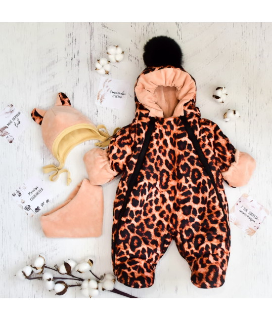 Зимний комплект на выписку Picolita Puffy-Киска коричневый