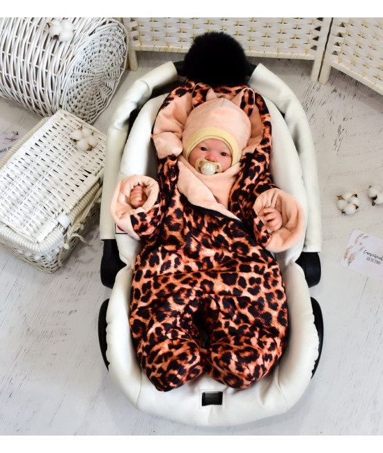 Зимний комплект на выписку Picolita Puffy-Киска коричневый