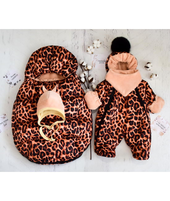 Зимний комплект на выписку Picolita Puffy-Киска коричневый