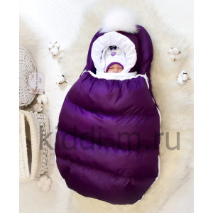 Зимний комплект на выписку Picolita Puffy-Зайка фиолетовый