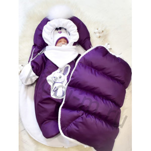 Зимний комплект на выписку Picolita Puffy-Зайка фиолетовый