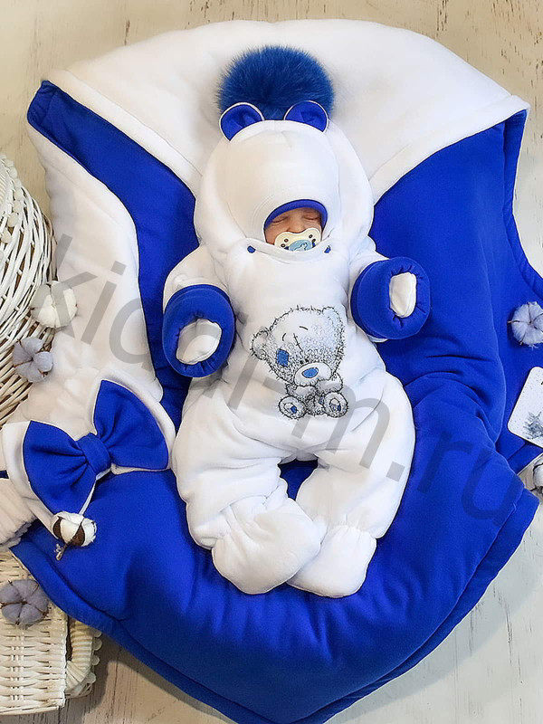 Зимний комплект Picolita Пушистики-Мишка белый-синий