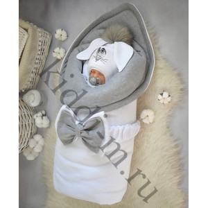 Зимний комплект Picolita Пушистики-Зайка белый-серый
