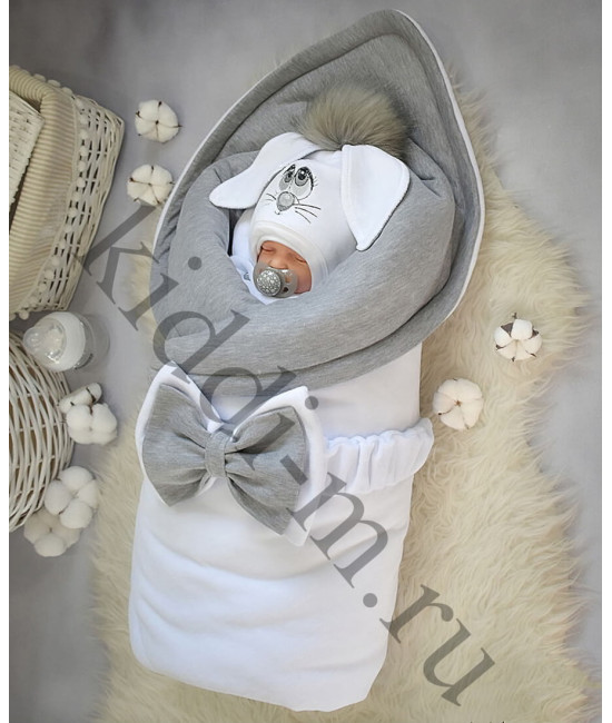 Зимний комплект Picolita Пушистики-Зайка белый-серый