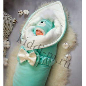 Зимний комплект на выписку Picolita Пушистики-Мишка ментол