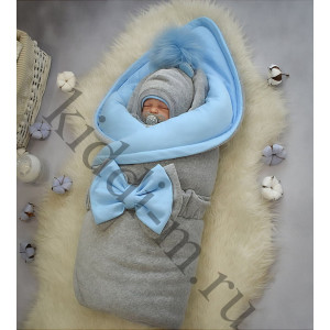 Зимний комплект Picolita Пушистики-Мишка серый-голубой