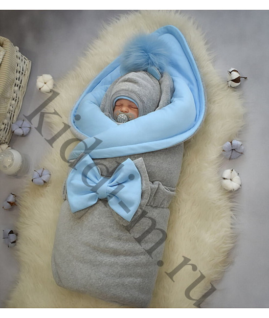 Зимний комплект Picolita Пушистики-Мишка серый-голубой