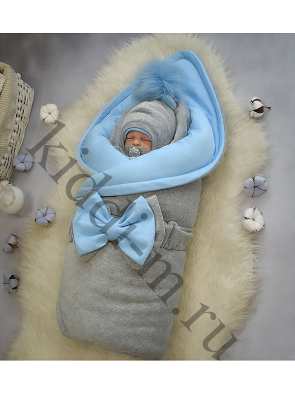 Зимний комплект Picolita Пушистики-Мишка серый-голубой