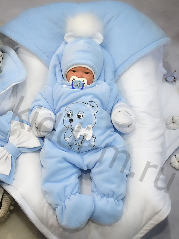 Зимний комплект Picolita Пушистики-Мишка голубой