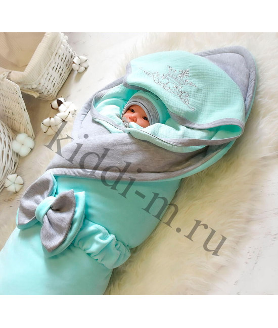 Зимний комплект на выписку Picolita Эстель ментол-серый