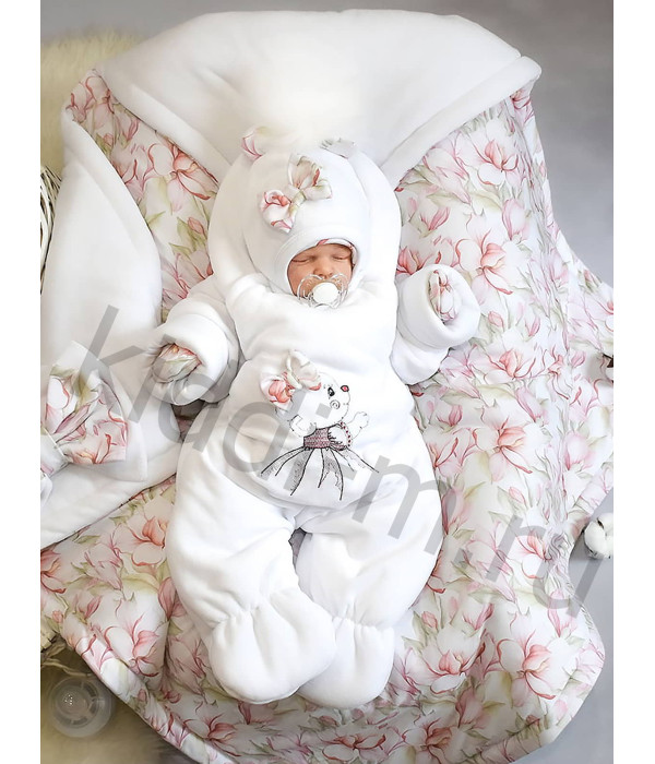 Зимний комплект Picolita Пушистики-Цветочный магнолия