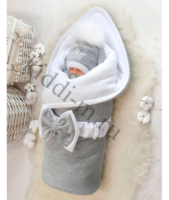 Зимний комплект на выписку Picolita Эстель серый-белый