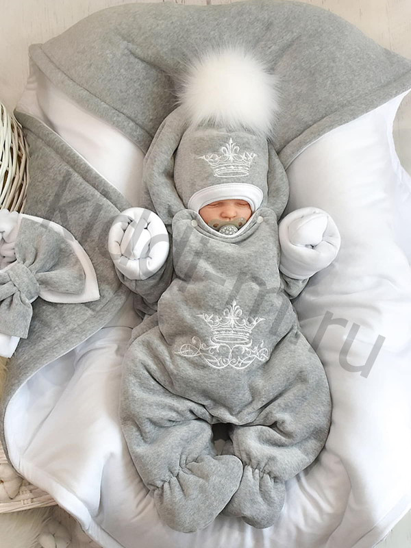 Зимний комплект Picolita Пушистики-Эстель серый-белый