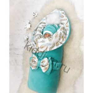 Зимний комплект на выписку Picolita Пушистики-Мишка изумруд