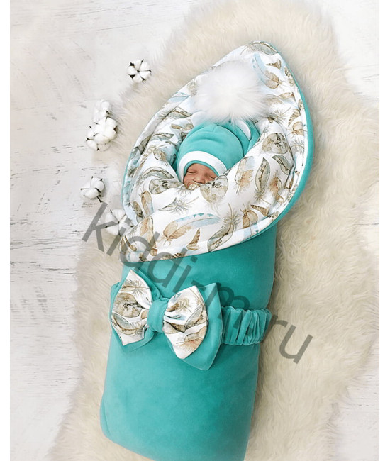 Зимний комплект на выписку Picolita Пушистики-Мишка изумруд